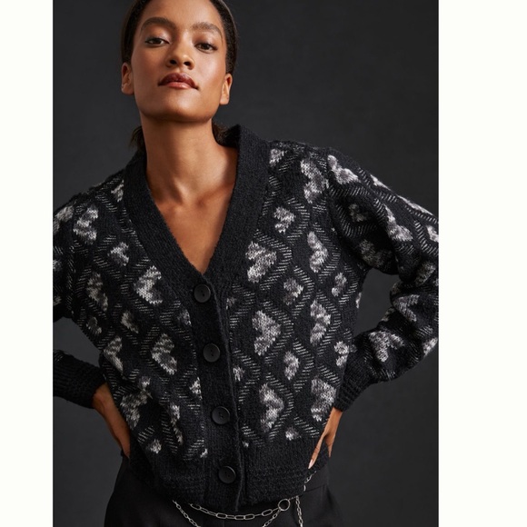 Anthropologie Sweaters - NWT Lili Sidonio x Molly Bracken Hearts  Boxy Cardigan L